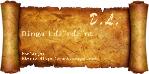 Dinga Lóránt névjegykártya