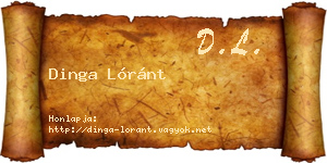 Dinga Lóránt névjegykártya