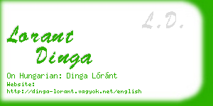 lorant dinga business card