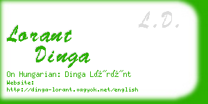 lorant dinga business card